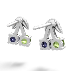 Peridot Sweet Cherries 14K White Gold earrings E7001