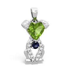 Peridot Puppy Love 14K White Gold pendant P5800