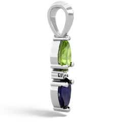 Peridot Bowtie Drop 14K White Gold pendant P0865