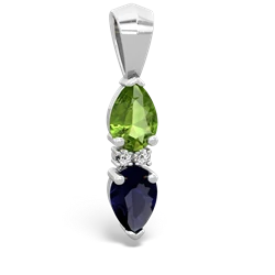 Peridot Bowtie Drop 14K White Gold pendant P0865