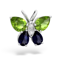 Peridot Butterfly 14K White Gold pendant P2215