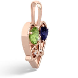 Peridot Celtic Trinity Heart 14K Rose Gold pendant P5331