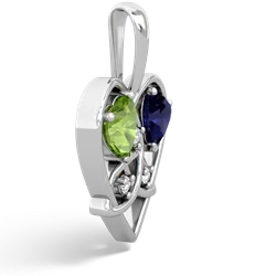 Peridot Celtic Trinity Heart 14K White Gold pendant P5331