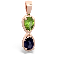 Peridot Infinity 14K Rose Gold pendant P5050