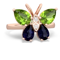 Peridot Butterfly 14K Rose Gold ring R2215