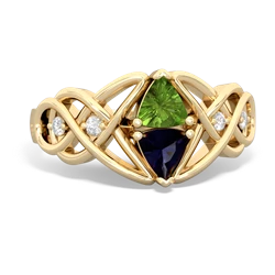 Peridot Keepsake Celtic Knot 14K Yellow Gold ring R5300