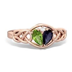 Peridot Celtic Love Knot 14K Rose Gold ring R5420