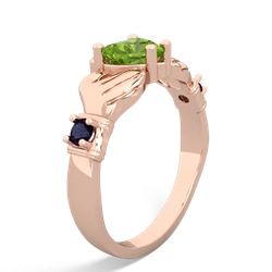 Peridot Claddagh Keepsake 14K Rose Gold ring R5245