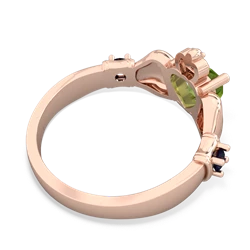 Peridot Claddagh Keepsake 14K Rose Gold ring R5245