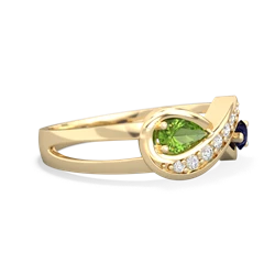 Peridot Diamond Infinity 14K Yellow Gold ring R5390