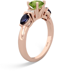 Peridot 6Mm Round Eternal Embrace Engagement 14K Rose Gold ring R2005