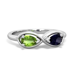 Peridot Infinity 14K White Gold ring R5050