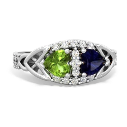 Peridot Sparkling Celtic Knot 14K White Gold ring R2645