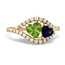 Peridot Mother And Child 14K Yellow Gold ring R3010