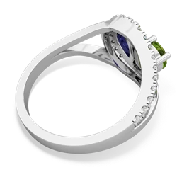 Peridot Nestled Heart Keepsake 14K White Gold ring R5650