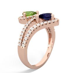 Peridot Diamond Dazzler 14K Rose Gold ring R3000