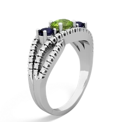 Peridot Three Stone Aurora 14K White Gold ring R3080