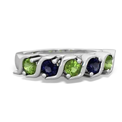 Peridot Anniversary Band 14K White Gold ring R2089