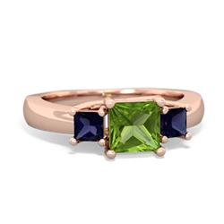 Peridot Three Stone Trellis 14K Rose Gold ring R4015