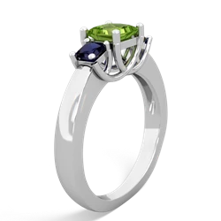 Peridot Three Stone Trellis 14K White Gold ring R4015