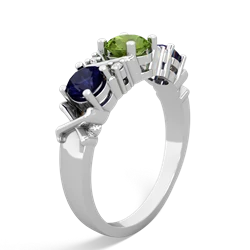 Peridot Hugs And Kisses 14K White Gold ring R5016