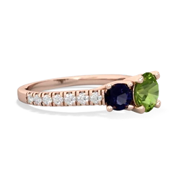 Peridot Pave Trellis 14K Rose Gold ring R5500