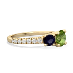 Peridot Pave Trellis 14K Yellow Gold ring R5500