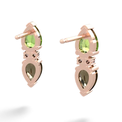 Peridot Bowtie Drop 14K Rose Gold earrings E0865