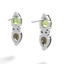 Peridot Bowtie Drop 14K White Gold earrings E0865