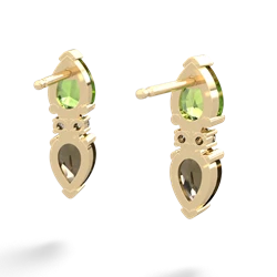 Peridot Bowtie Drop 14K Yellow Gold earrings E0865