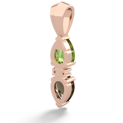 Peridot Bowtie Drop 14K Rose Gold pendant P0865