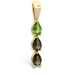 Peridot Dew Drops 14K Yellow Gold pendant P2251