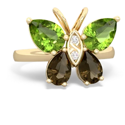 Peridot Butterfly 14K Yellow Gold ring R2215