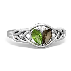 Peridot Celtic Love Knot 14K White Gold ring R5420