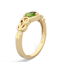 Peridot Celtic Love Knot 14K Yellow Gold ring R5420