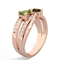 Peridot Bowtie 14K Rose Gold ring R2360