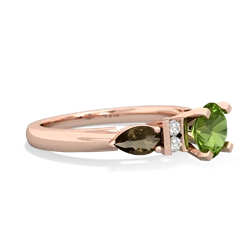 Peridot 6Mm Round Eternal Embrace Engagement 14K Rose Gold ring R2005