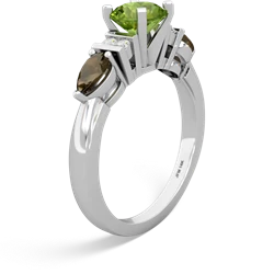 Peridot 6Mm Round Eternal Embrace Engagement 14K White Gold ring R2005