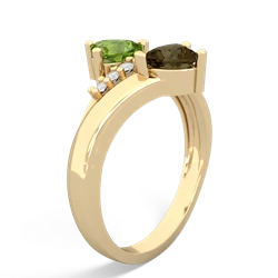 Peridot Heart To Heart 14K Yellow Gold ring R2064