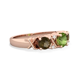 Peridot Hugs And Kisses 14K Rose Gold ring R5016