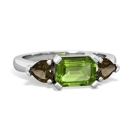 Peridot Three Stone 14K White Gold ring R5235