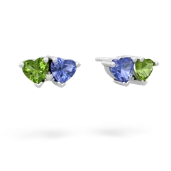 Peridot Sweethearts 14K White Gold earrings E5260