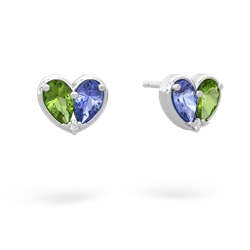 Peridot 'Our Heart' 14K White Gold earrings E5072