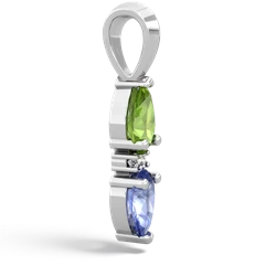 Peridot Bowtie Drop 14K White Gold pendant P0865