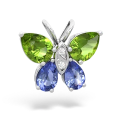 Peridot Butterfly 14K White Gold pendant P2215