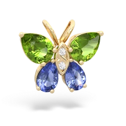 Peridot Butterfly 14K Yellow Gold pendant P2215