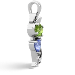 Peridot Kitten 14K White Gold pendant P5780