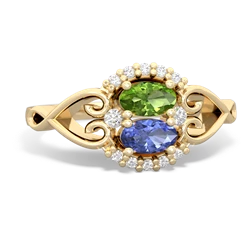 Peridot Love Nest 14K Yellow Gold ring R5860