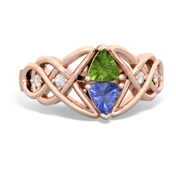 Peridot Keepsake Celtic Knot 14K Rose Gold ring R5300