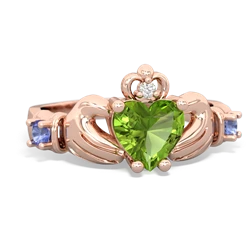 Peridot Claddagh Keepsake 14K Rose Gold ring R5245